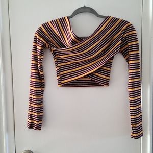 MULTI Striped Off The Shoulder Shirt